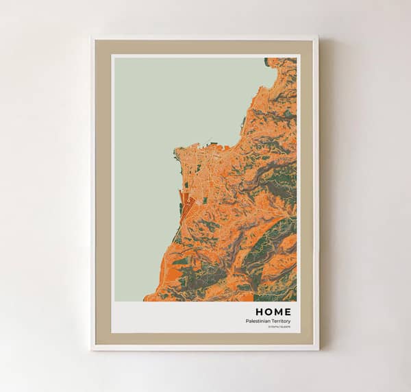 Framed home city map art