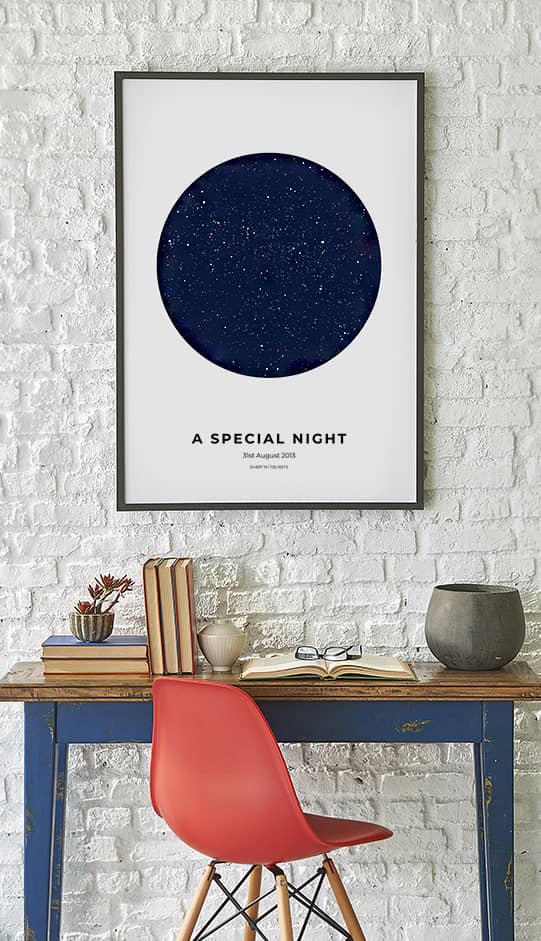 Special night star map print