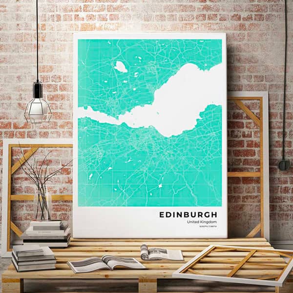 Framed UK city map art