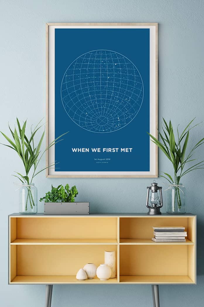 When we first met star map art