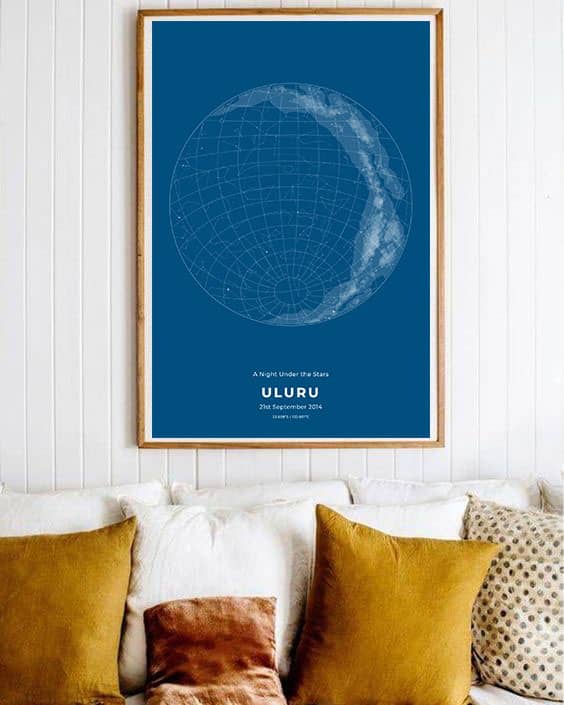 Camping trip star map art